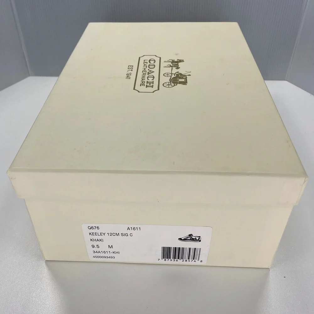 Coach Keeley Khaki Signature C Sneakers Slip On Shoes, Size 9.5 - Picture 11 of 12
